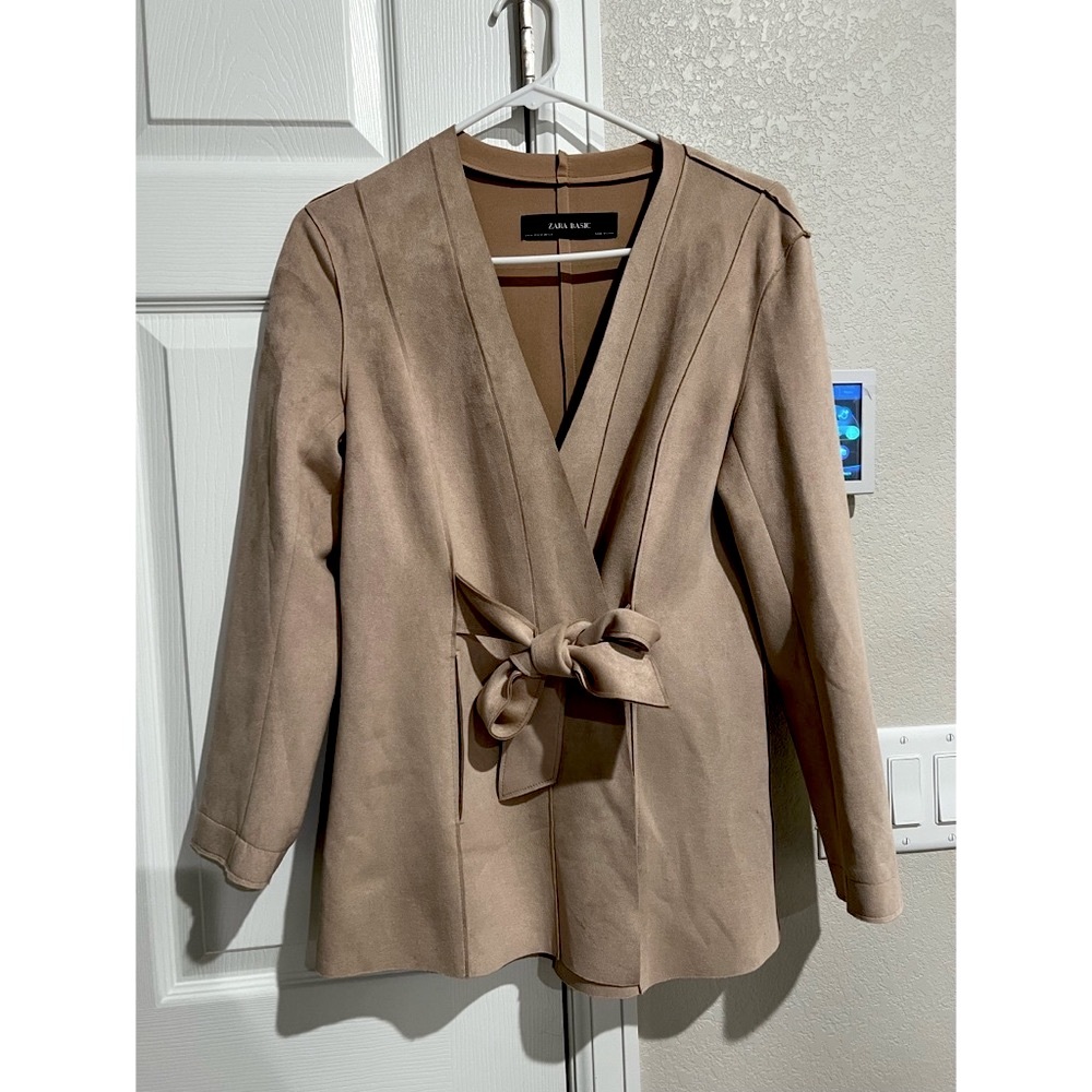 Zara Basic Suede Jacket In Size M - image 1